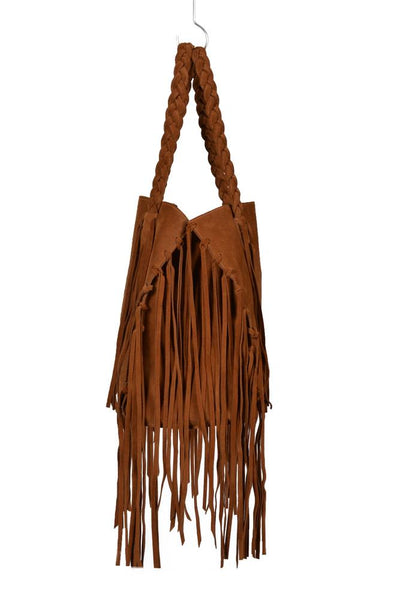 Suede Cleo Fringe Tote