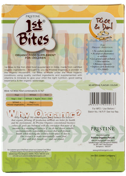 Organic 1st Bites - Rice & Dal, Pristine (300gm)