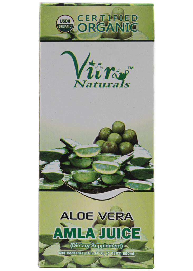 Organic Aloe Amla Juice, Vitro Naturals (500ml)