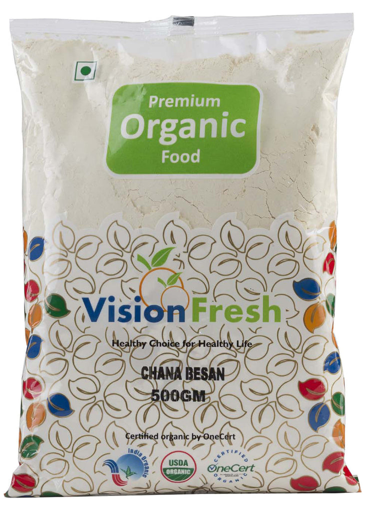 Organic Besan (Bengal Gram Flour), Vision Fresh (500gm)
