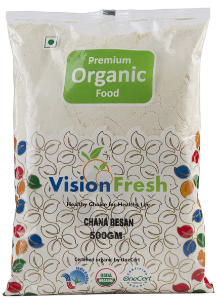 Organic Besan (Bengal Gram Flour), Vision Fresh (500gm)