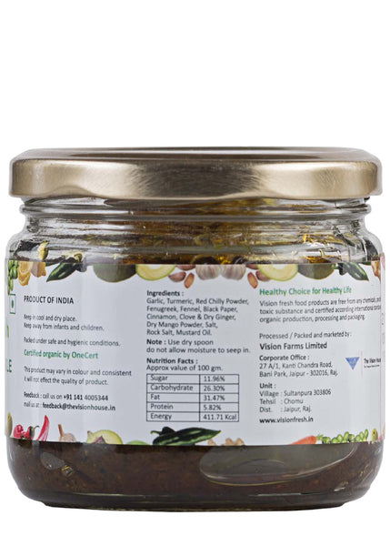 Organic Garlic Pickle, Vision Fresh (250 gm)