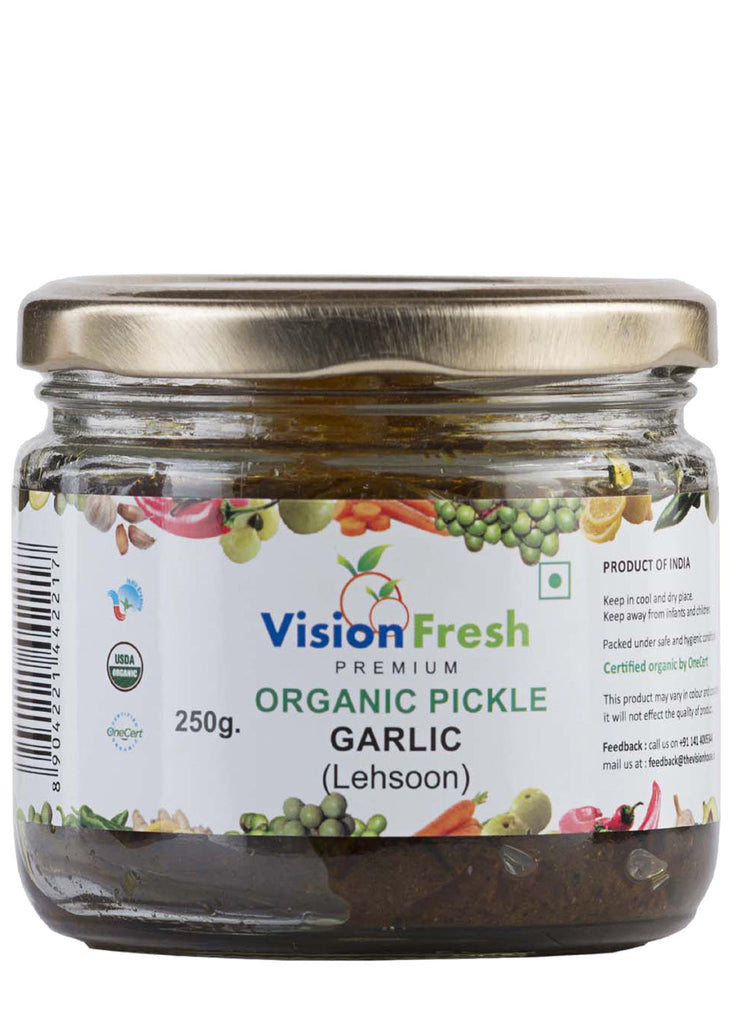 Organic Garlic Pickle, Vision Fresh (250 gm)