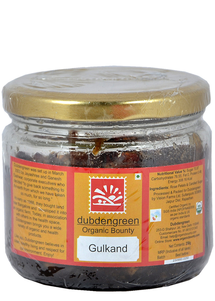 Organic Gulkand (Rose Petal Jam), Dubdengreen (250gm)