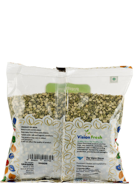 Organic Moong Dal Chhilka (Split Green Gram With Skin), Vision Fresh (500gm)
