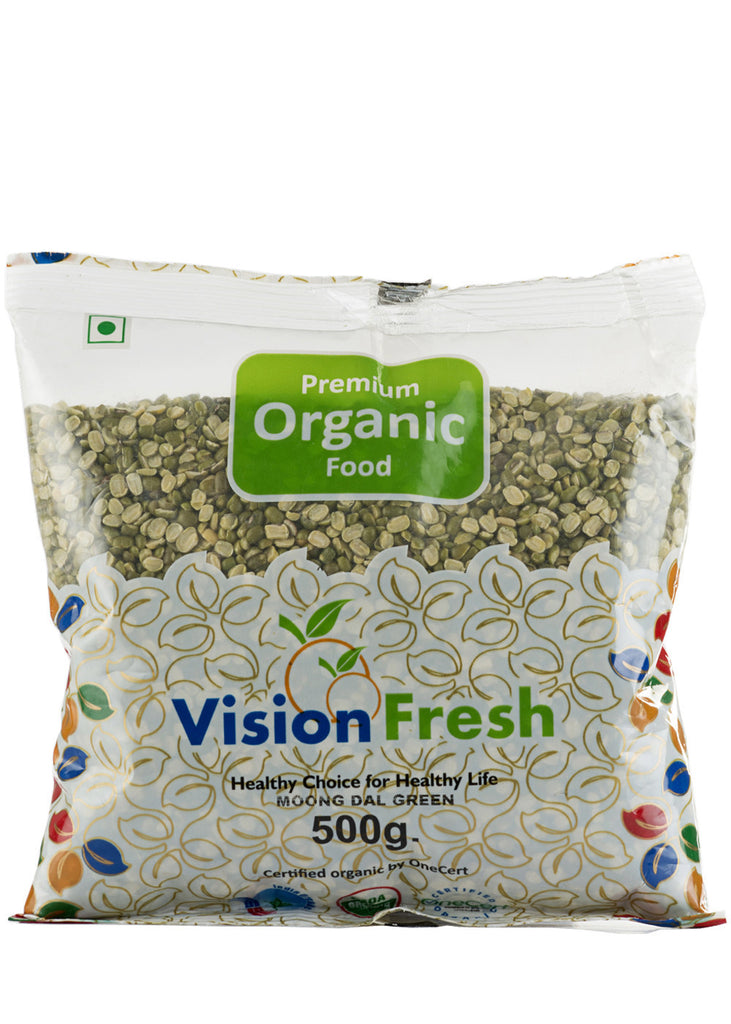 Organic Moong Dal Chhilka (Split Green Gram With Skin), Vision Fresh (500gm)