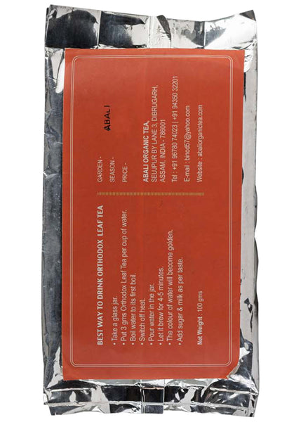 Organic Rose Orthodox  Tea, Abali Tea (100gm)