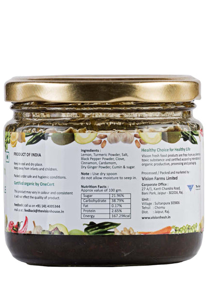 Organic Sweet Lime Pickle, Vision Fresh (250gm)