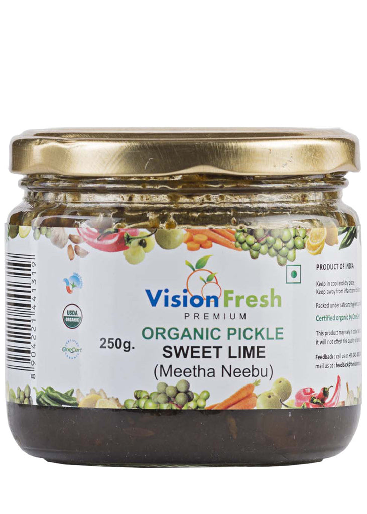 Organic Sweet Lime Pickle, Vision Fresh (250gm)