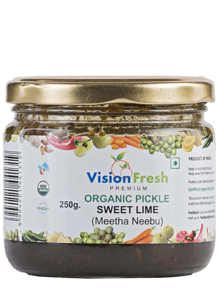 Organic Sweet Lime Pickle, Vision Fresh (250gm)