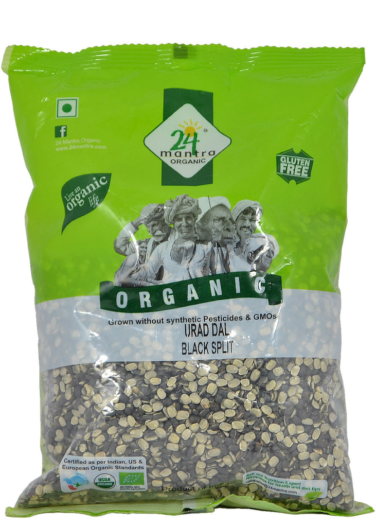 Organic Urad Dal (Split Black Gram With Skin), 24 Mantra (500 gm)