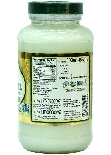 Organic Virgin Coconut Oil, Organic India (500ml)